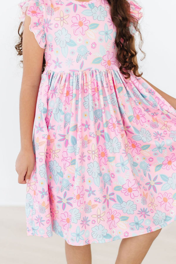 beachy-blooms-flutter-sleeve-twirl-dress Mila & Rose - Sophia's StyleTwirl Dress Flutter-1